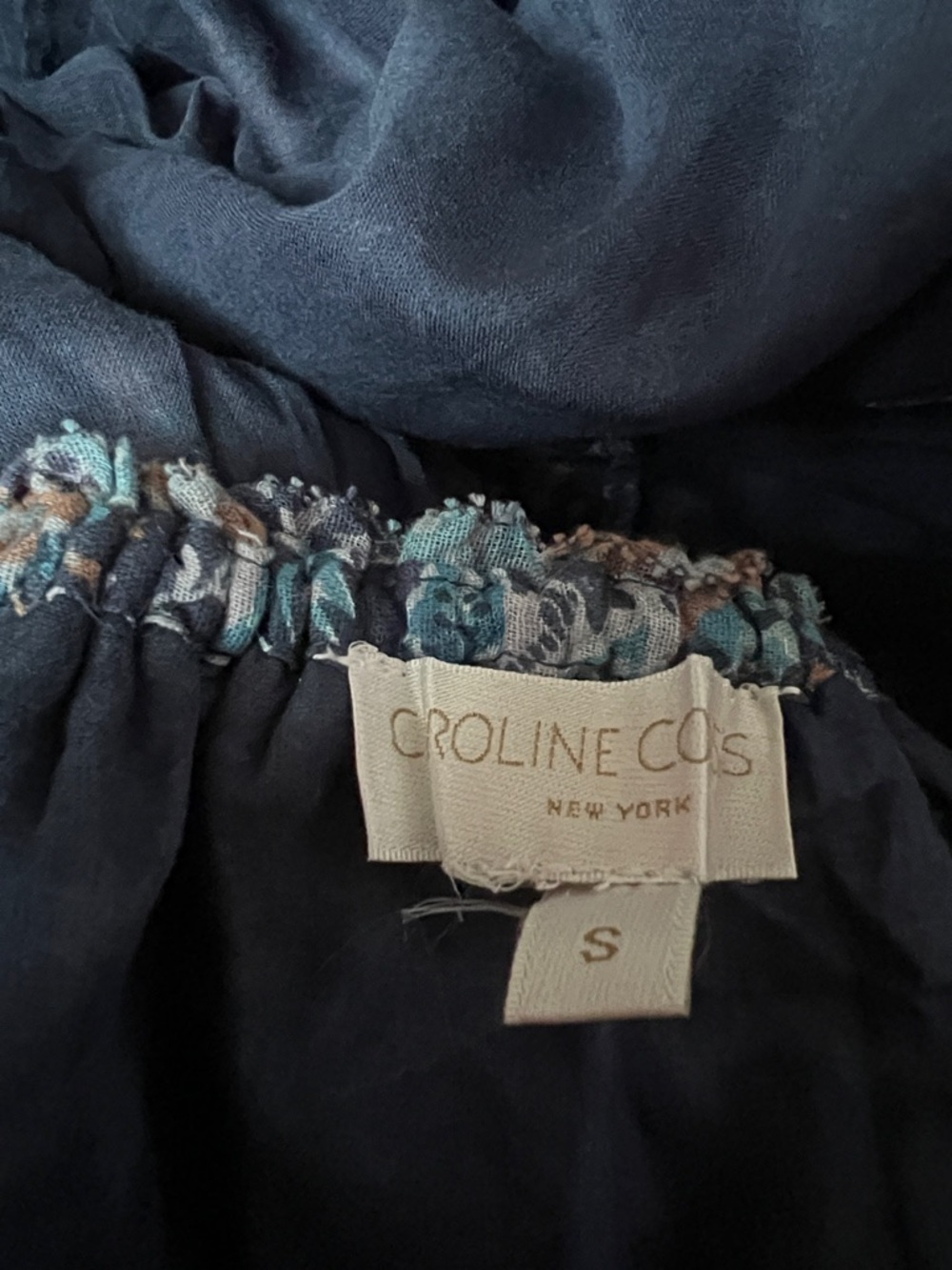 Caroline Constas Navy Paisley Cotton Maxi Dress Small - Picture 3 of 3